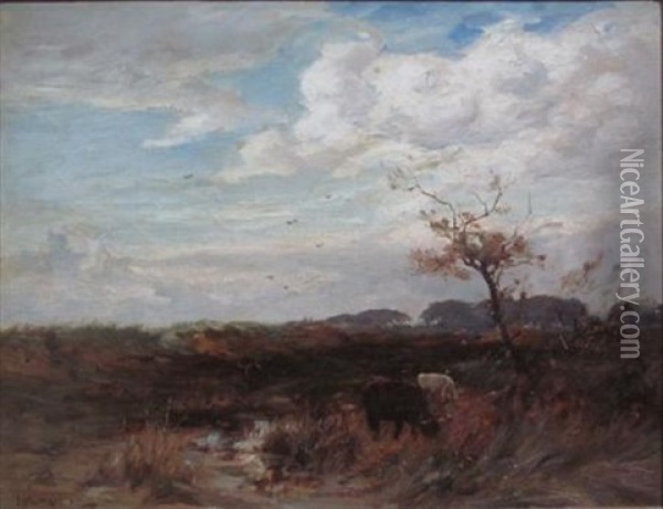 Cattle Grazing Oil Painting - Joseph Milne