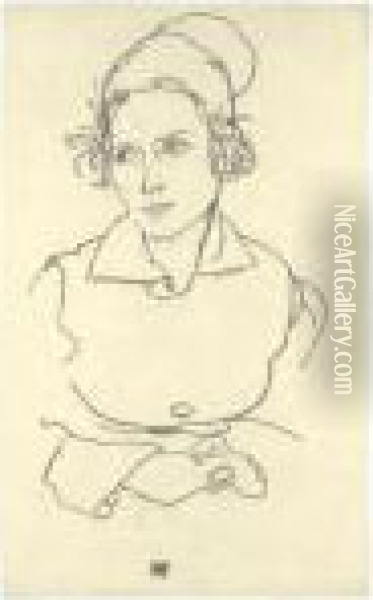 Junge Frau (frau Berger-lampl) Oil Painting - Egon Schiele
