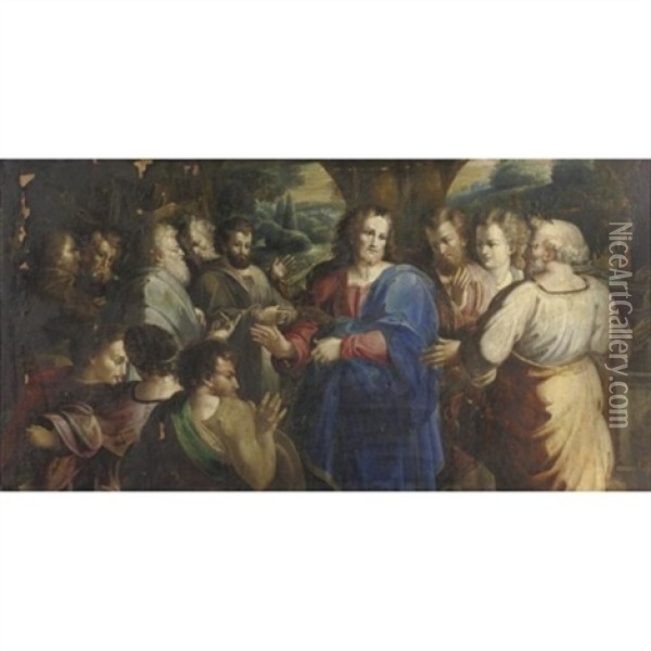 Christ And The Apostles Oil Painting - Rocco Marconi