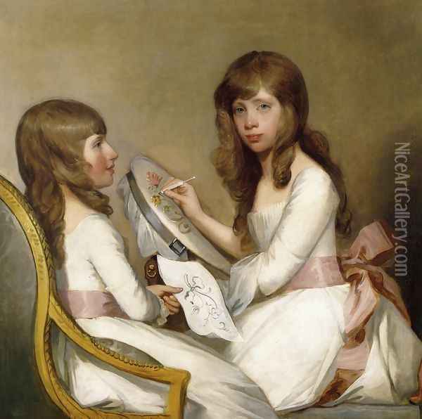 Anna Dorothea Foster and Charlotte Anna Dick Oil Painting - Gilbert Stuart