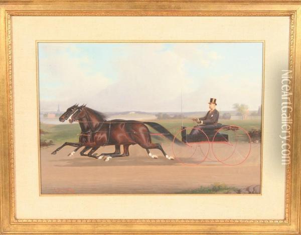 Two Trotters Oil Painting - John Macauliffe
