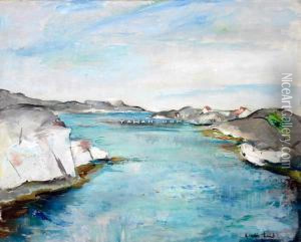 Skjaergardslandskap Olje Pa Lerret Oil Painting - Henrik Lund