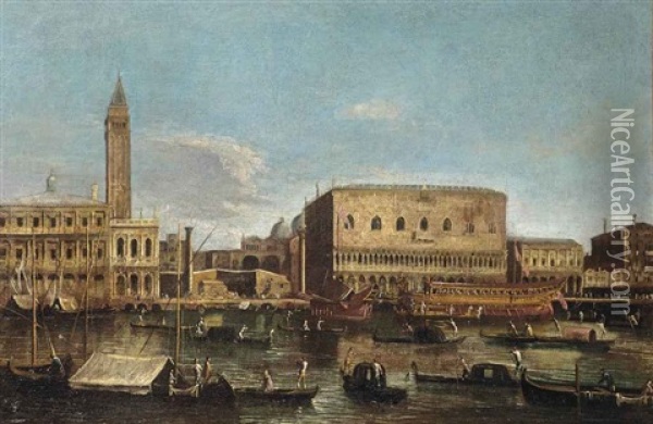 The Molo, Venice (from The Bacino Di San Marco, With The Bucintoro Before The Doge's Palace) Oil Painting -  Master of the Langmatt Foundation Views