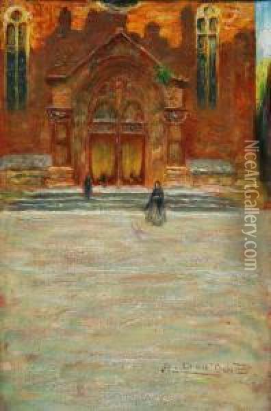L'ingresso Del Duomo Oil Painting - Angelo Dall'Oca Bianca
