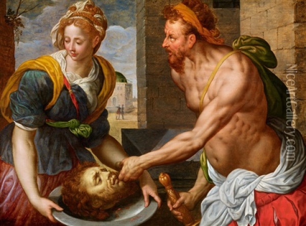 Salome With The Head Of John The Baptist Oil Painting - Jacob De Backer