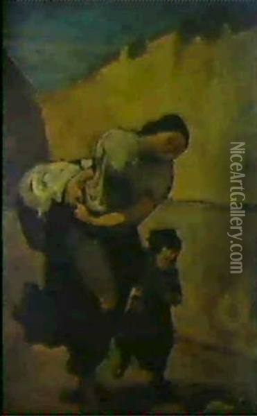 Le Fardeau (la Blanchisseuse) Oil Painting - Honore Daumier