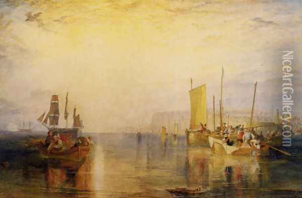 Sunrise Whiting Fishing At Margate Oil Painting - Joseph Mallord William Turner