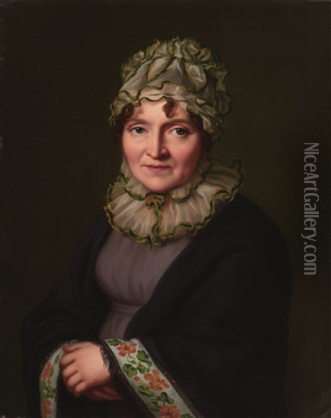 Portrait Of Rosine Erdmuthe Schmidt, Nee Quant
(1754-1835) Oil Painting - Johann Friedrich August Tischbein