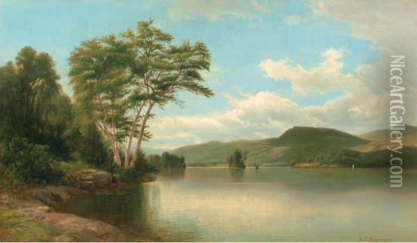 Near Pearl Point, Lake George Oil Painting - Nicolay Tysland Leganger