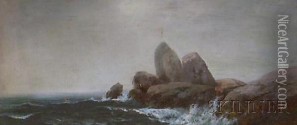 View Of A Rocky Coast Oil Painting - George Edward Candee