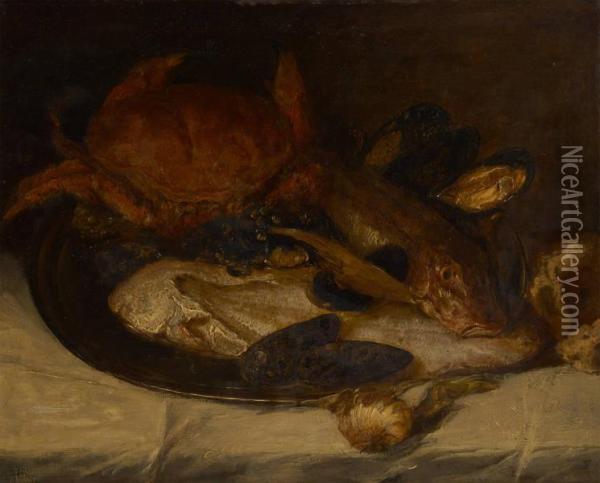 Le Crabe Oil Painting - Willem Linnig Jr.