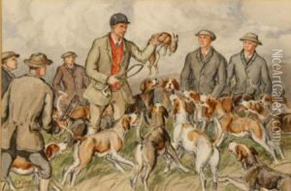 Blooding The Hounds Oil Painting - George Anderson Short