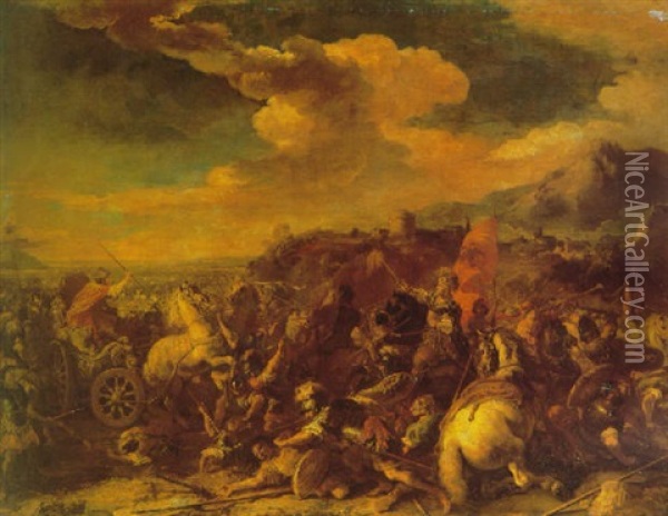 The Battle Of Issus Oil Painting - Giuseppe Pinacci