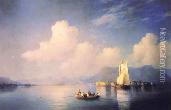 Lake Maggiore in the Evening Oil Painting - Ivan Konstantinovich Aivazovsky