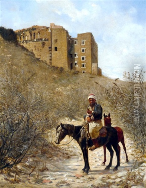 Horses And Cavalier Oil Painting - Jacek Malczewski