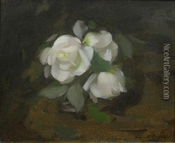 White Roses Oil Painting - Stuart James Park