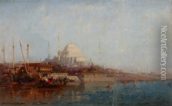 Ansicht Von Konstantinopel Oil Painting - Henri Duvieux