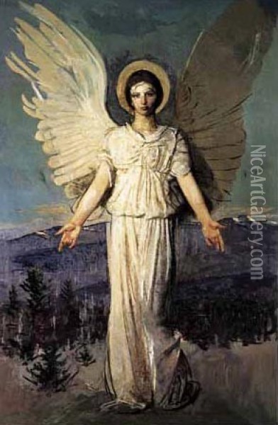 Monadnock Angel Oil Painting - Abbott Handerson Thayer