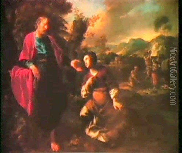 Ruth And Boaz Oil Painting - Pier Francesco Mola