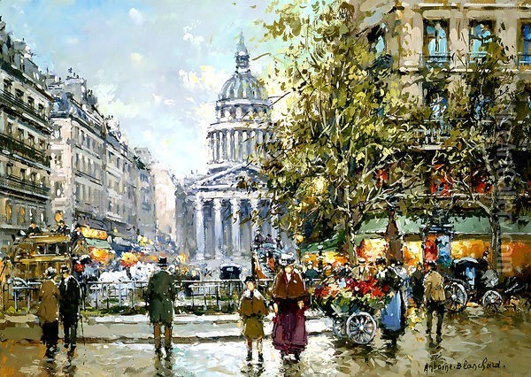 Place du Luxembourg Le Pantheon Oil Painting - Agost Benkhard