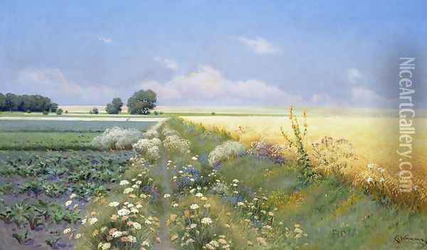 Summer Landscape Oil Painting - Eugeniusz Wrzeszcz