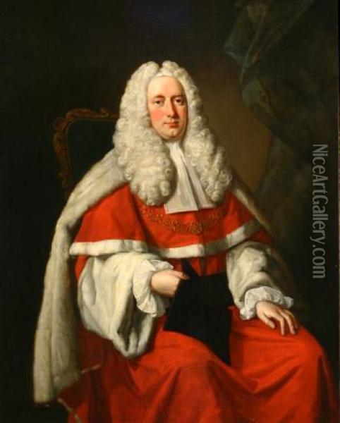 Portrait Of Right Hon. Sir Thomas Parker Oil Painting - Thomas Hudson