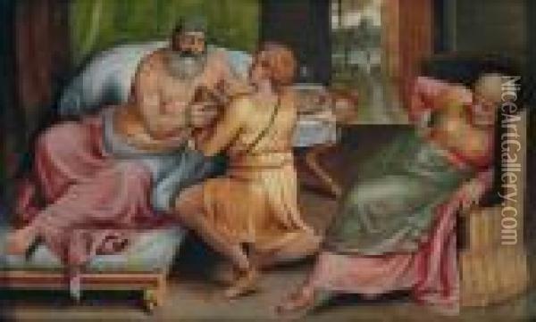 Isacco Benedice Giacobbe Oil Painting - Frans I Vriendt (Frans Floris)