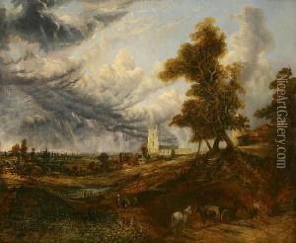 Nayland Church And Dedham Vale Oil Painting - Joseph Paul