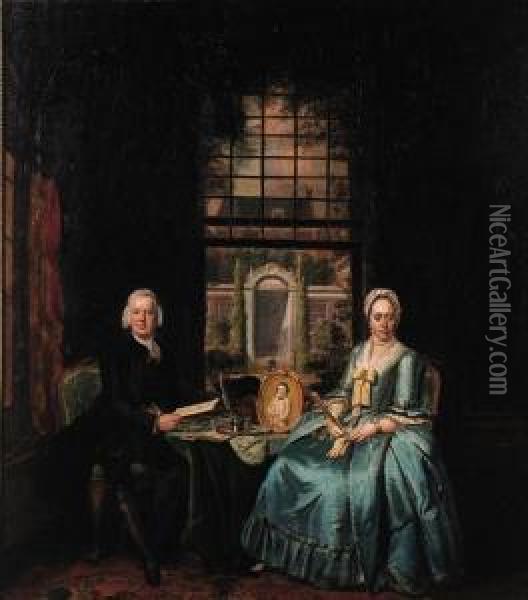 A Family Portrait Oil Painting - Hendrik Pothoven