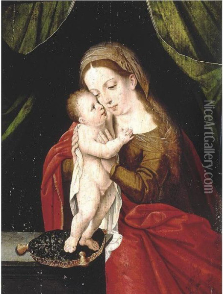 Virgin And Child Oil Painting - Barend Van Orley