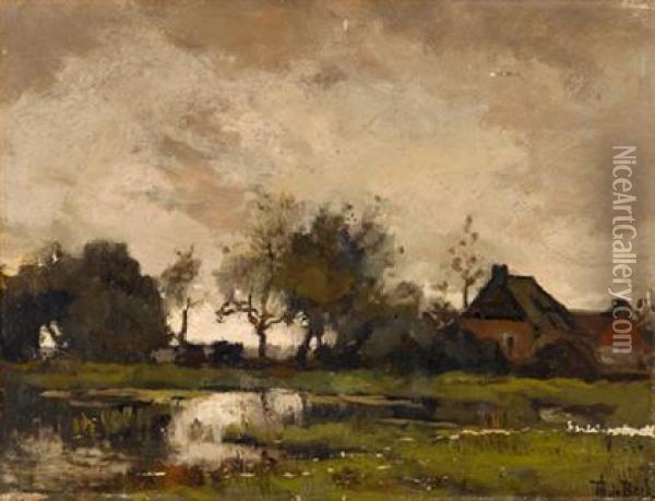 Grey Skies Oil Painting - Theophile Emile Achille De Bock
