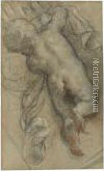 Study Of A Putto Oil Painting - Antoine Coypel