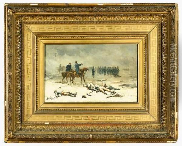 Champ De Bataille Second Empire Oil Painting - Georges-Louis Hyon
