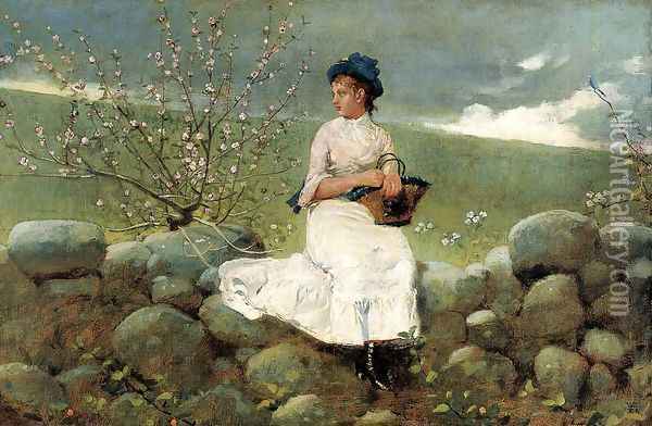 Peach Blossoms I Oil Painting - Winslow Homer