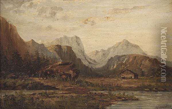 Western Landscape Oil Painting - Alphonse G. Gamotis