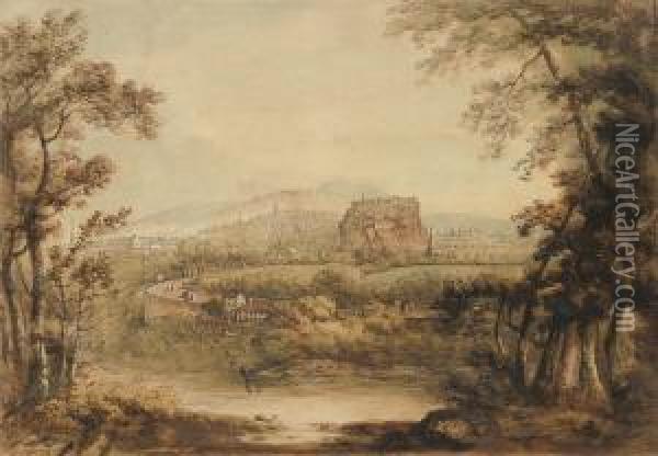 Edinburgh From Near St Barnard's Well Oil Painting - William Wilson
