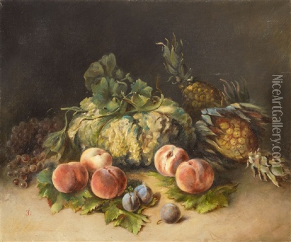 Fruit Still Life Oil Painting - Edward Ladell