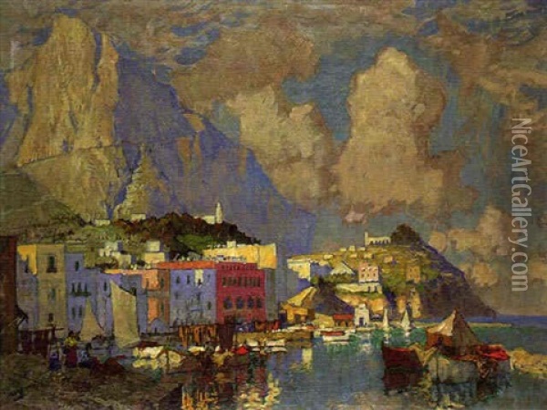Ansicht Von Capri Oil Painting - Konstantin Ivanovich Gorbatov