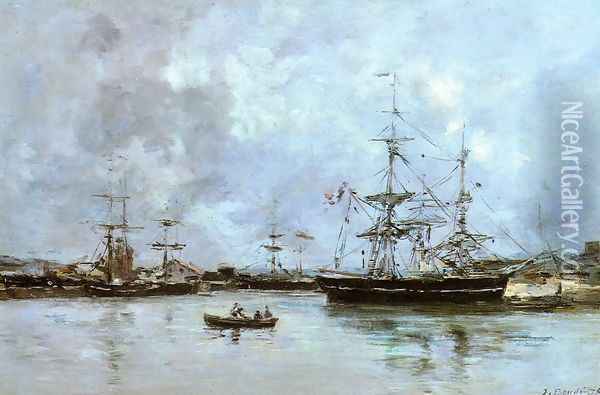 The Port of Deauville Oil Painting - Eugene Boudin