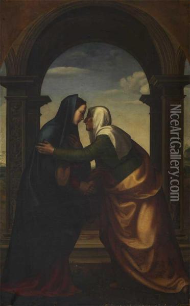 Nossa Senhora E Santa Isabel (1503) Oil Painting - Mariotto Albertinelli