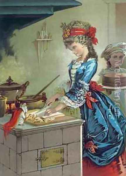 In the Kitchen illustration from The Nutcracker by ETA Hoffman 1776-1822 1883 Oil Painting - Carl Offterdinger
