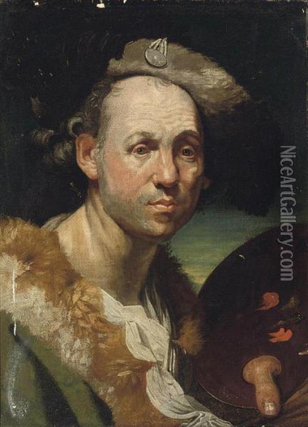 Portrait Of The Artist Oil Painting - Johann Zoffany