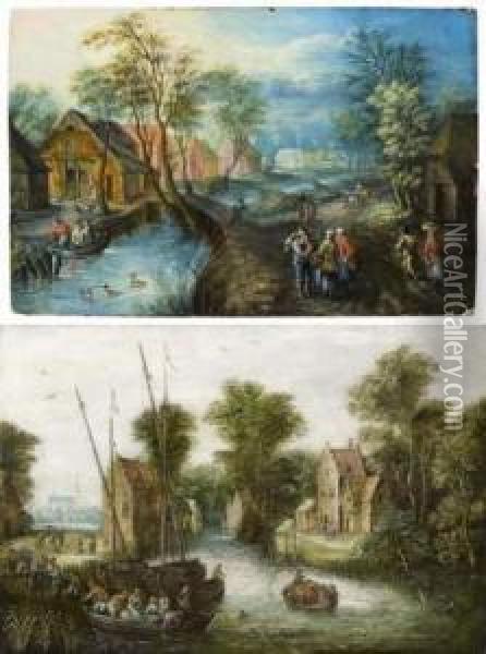 Le Passage Du Bac Oil Painting - Pieter Gysels
