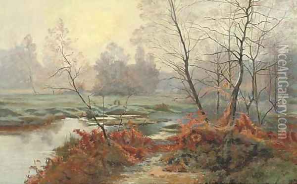 A woodland stream Oil Painting - Albert Gabriel Rigolot