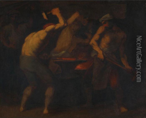 The Blacksmith Oil Painting - Honore Daumier