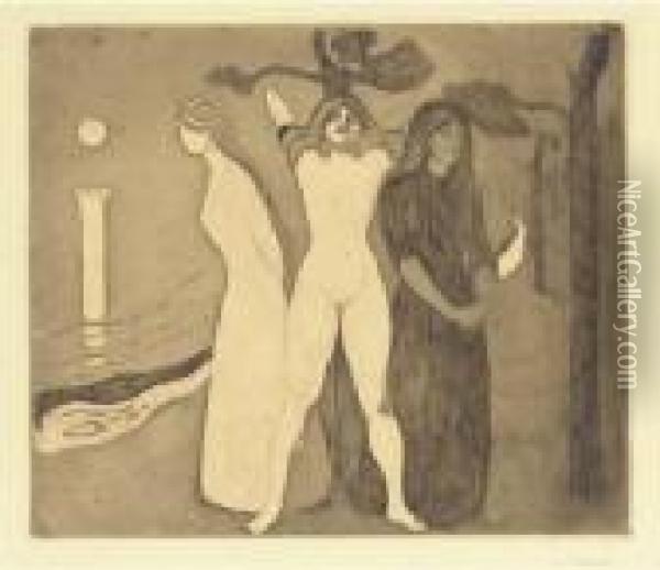 The Woman Ii (schiefler 21b; Woll 22) Oil Painting - Edvard Munch