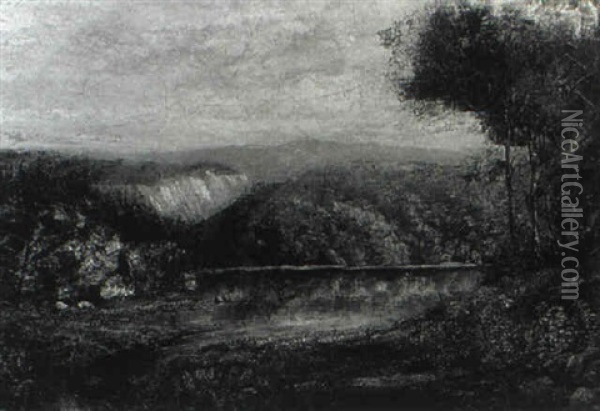 Landscape With Lake Oil Painting - John Moran