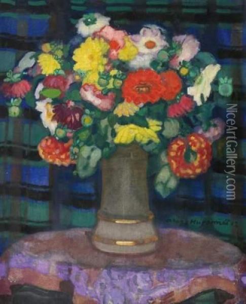 Flower Still Life Oil Painting - Aloys Hugonnet