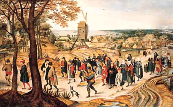 A wedding procession Oil Painting - Pieter The Younger Brueghel