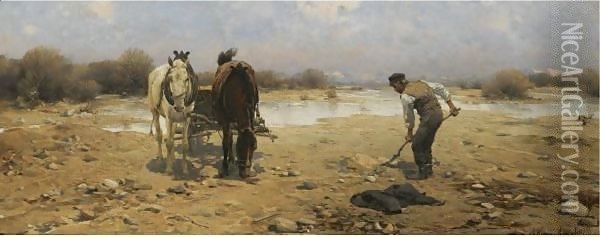 The Sand Digger Oil Painting - Alfred Wierusz-Kowalski